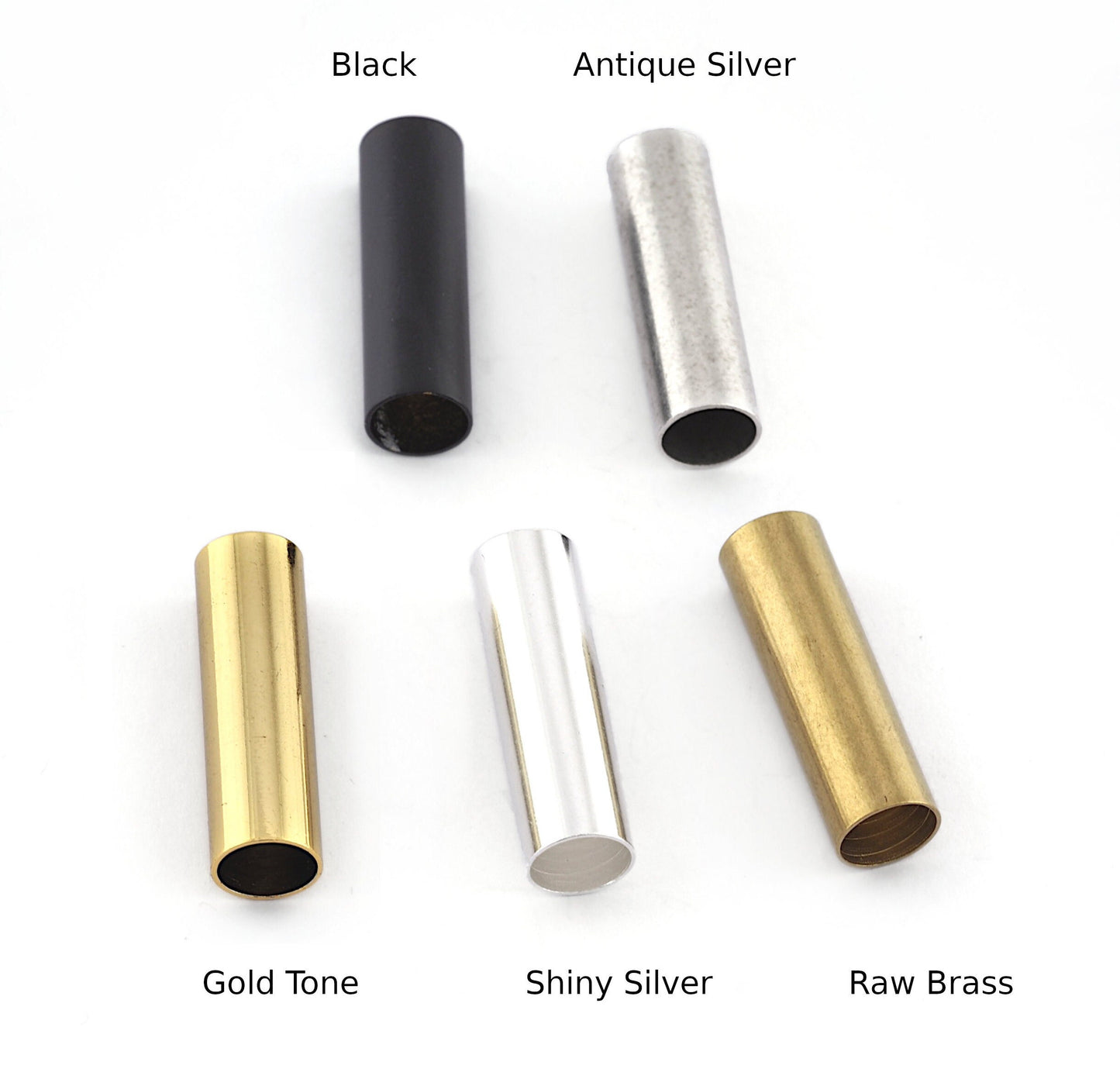 Jewelry Making Tubes Findigs Raw Brass, Antique Silver, Shiny silver, Black Gold Tone Tube 9x30mm (hole 7,9mm) 1632
