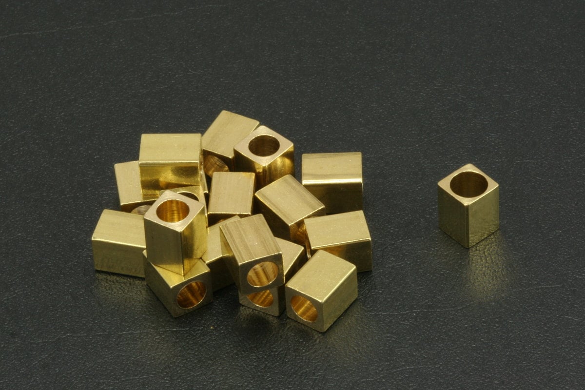 20 pcs 6x8mm 1/4"x5/16" raw brass square tube (4.3mm 11/64" hole ) bab5 711