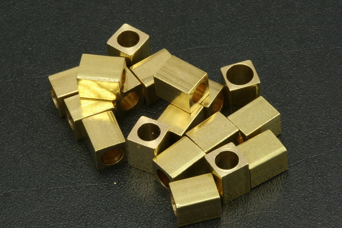 20 pcs 6x8mm 1/4"x5/16" raw brass square tube (4.3mm 11/64" hole ) bab5 711