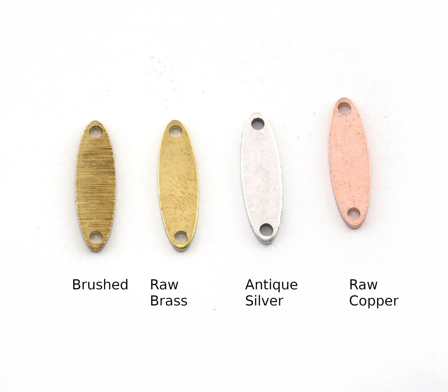 Marquise connector tag stamping charms findings blank copper - raw brass -brushed Antique Silver brass 4x14mm (0.8mm thickness) 2 hole 4519