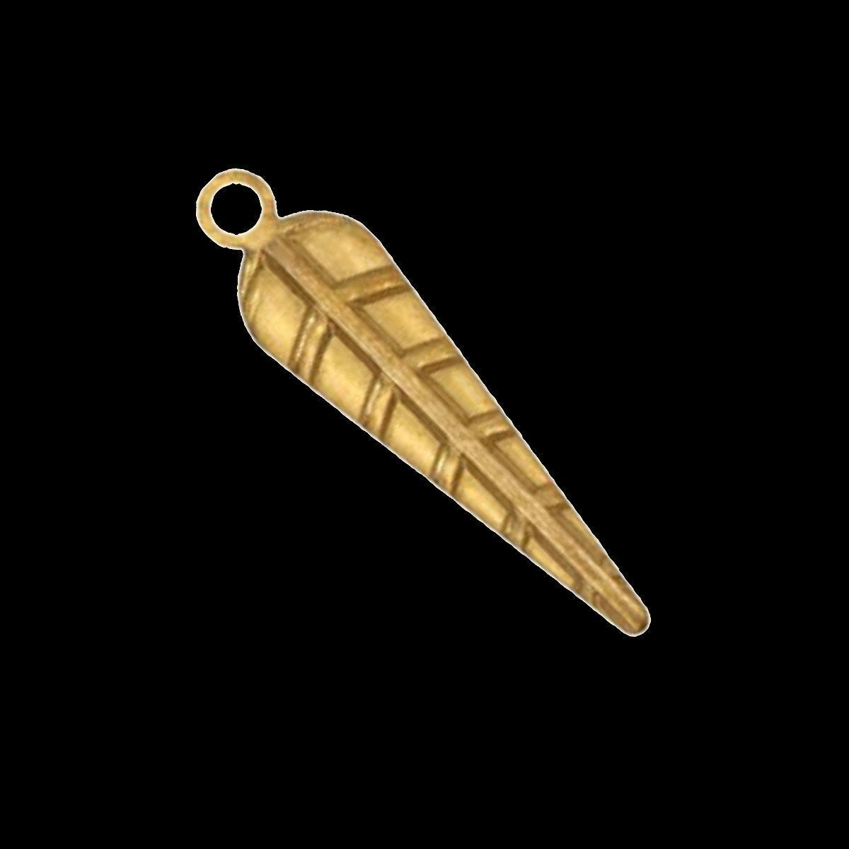 Arrow Head Charms 20x5mm raw brass spike shape findings 287R-46