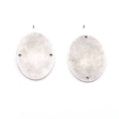Oval Tag Antique Silver Plated Brass 32x23mm (0.8mm thickness) Charms ,Findings 2530