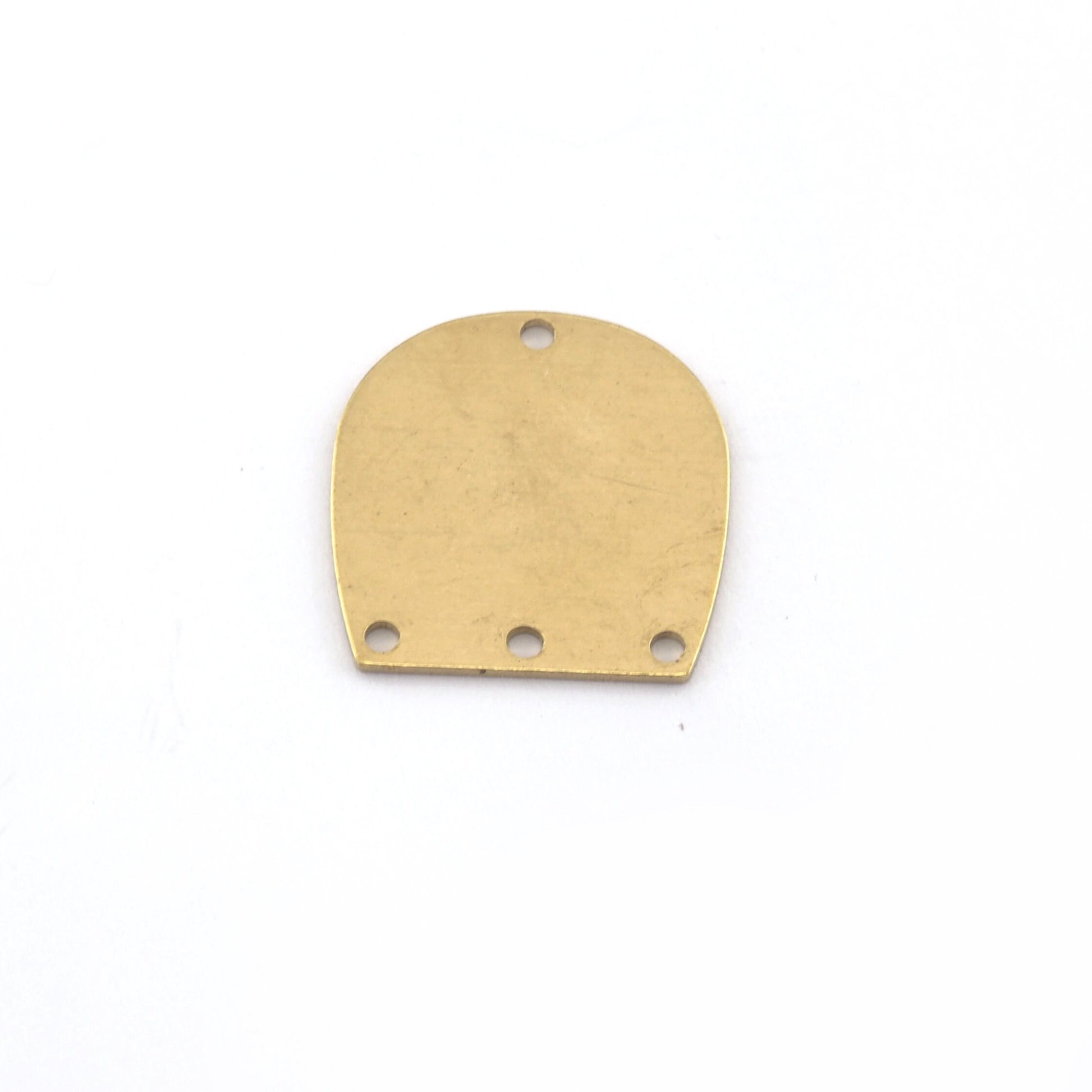 Oblong Oval Connector Findings semi circle 20x19.5x0.8mm 4 hole raw brass, antique silver plated black findings scs 0495-240
