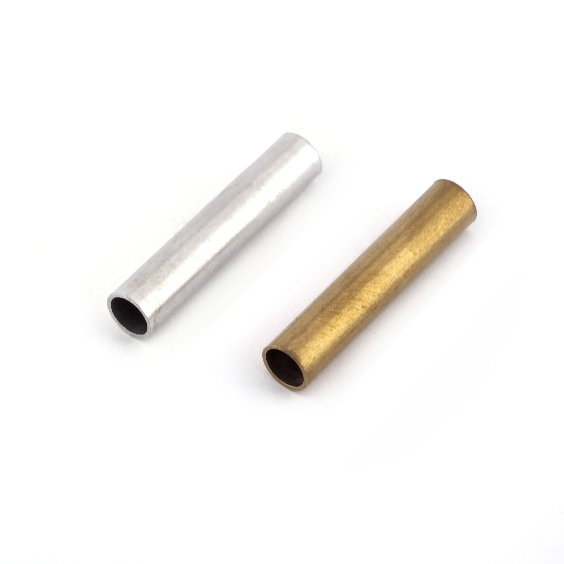 Round Tube Raw brass, Antique Silver plated 30x6mm (hole 5mm ) spacer bead ttt630 1637