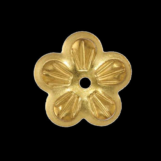 Flower Shape 15mm raw brass middle hole charms findings 434R-56