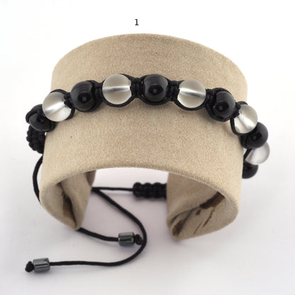 Rope Handmade Beads Bracelet Gemstones and Glass Beads (Adjustable Size) 4985