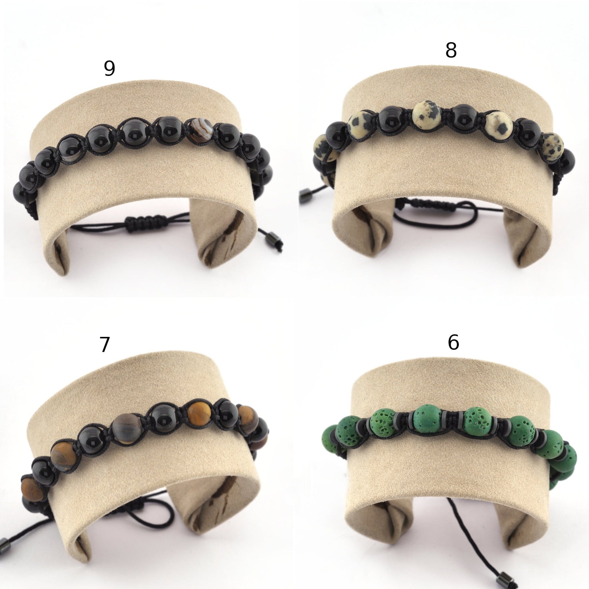 Rope Handmade Beads Bracelet Gemstones and Glass Beads (Adjustable Size) 4985