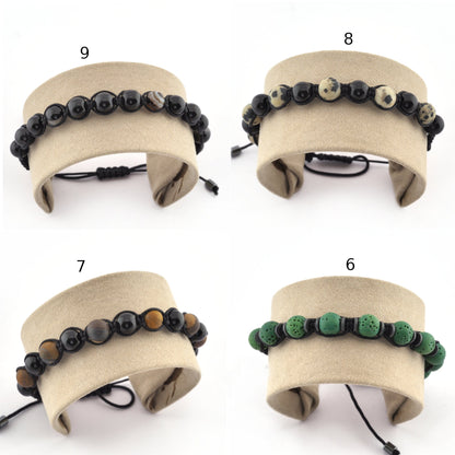 Rope Handmade Beads Bracelet Gemstones and Glass Beads (Adjustable Size) 4985