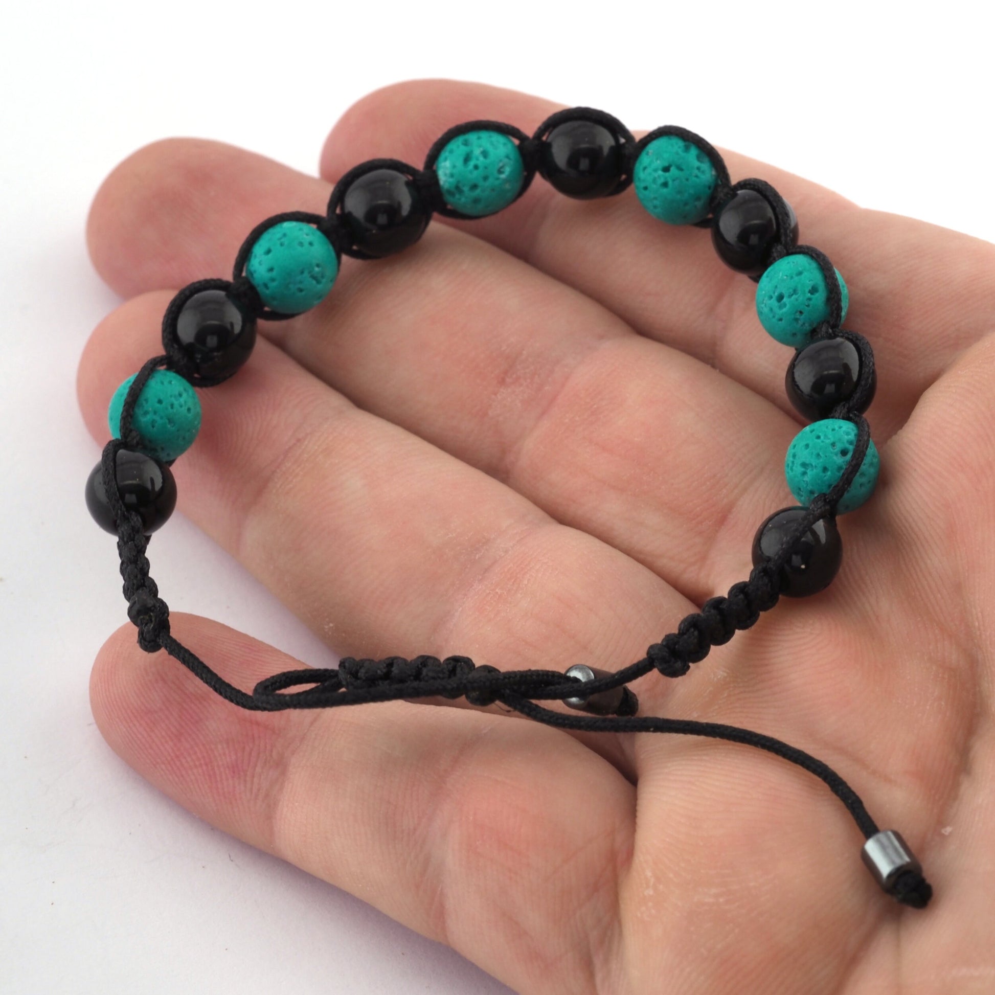 Rope Handmade Beads Bracelet Gemstones and Glass Beads (Adjustable Size) 4985