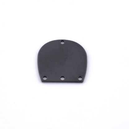 Oblong Oval Connector Findings semi circle 20x19.5x0.8mm 4 hole raw brass, antique silver plated black findings scs 0495-240