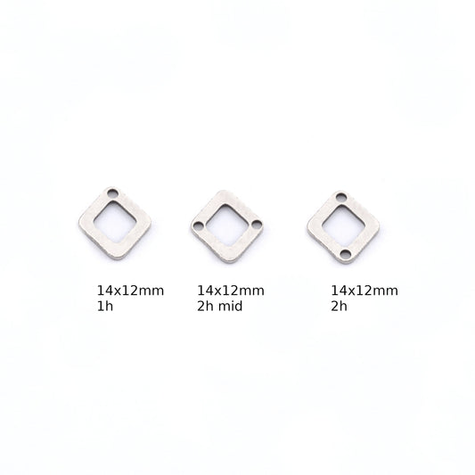 Marquise, Charms, Connector, Earring Charms, Antique silver plated brass 14x12 mm thickness 0.8mm 5534