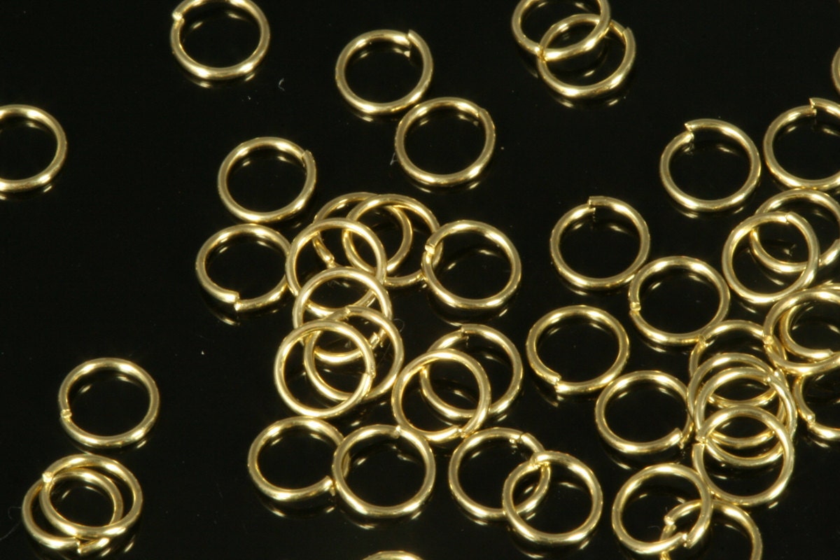 Open jump ring raw brass 4mm 24 gauge( 0,5mm ) jumpring 1153R