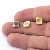 Square button End Caps, Loop Caps Raw Brass, Nickel Plated Brass 8x8mm (5mm inside setting diameter ) O36-08