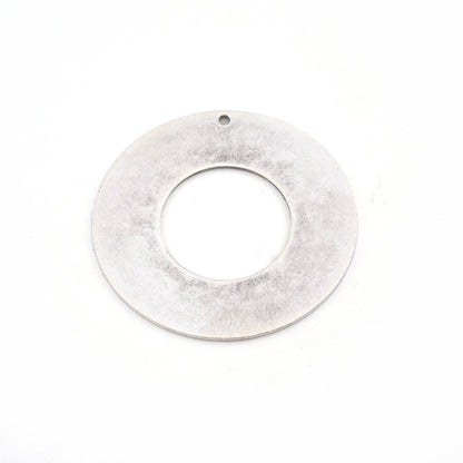 Round Circle Disc 40mm Tag Stamping Charms Antique Silver Plated Brass 1 hole Findings S36