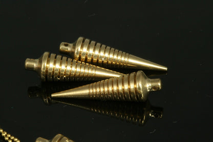 Spike pendant 7,5x27mm raw brass spike finding spacer industrial design 1136