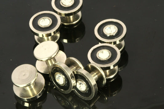 6 pcs 12x8,5mm Nickel plated Brass cufflink Studs, Shirt Collar Tuxedo Stud, 1700