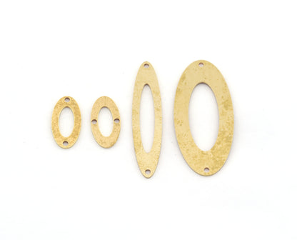 Oval Shape Charms, Connector, Earring Charms, Raw brass 20x10mm 45x10mm 45x20mm thickness 0.8mm 5531