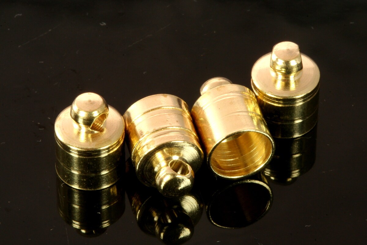 Ends caps with loop 6x11mm 5mm inner with loop raw brass cord tip ends, ribbon end, findings ENC5 1754