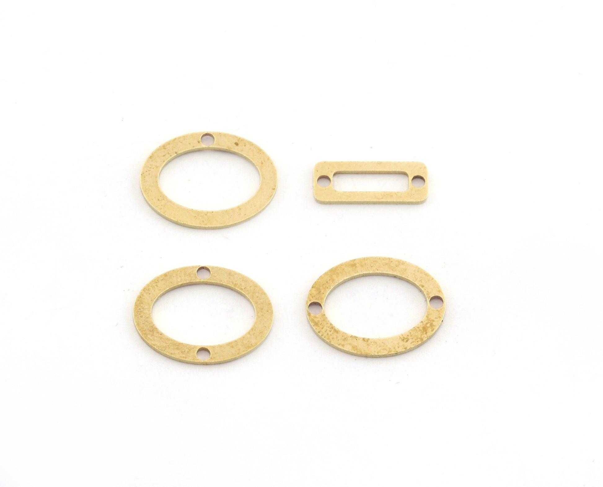 Oval, Rectangle, Charms, Connector, Earring Charms, Raw brass 18x14, 15x6, 14x12 mm thickness 0.8mm 5522
