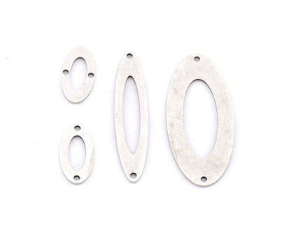 Oval Shape Charms, Connector, Earring Charms, Antique Silver Plated brass 20x10mm 45x10mm 45x20mm thickness 0.8mm 5531 as