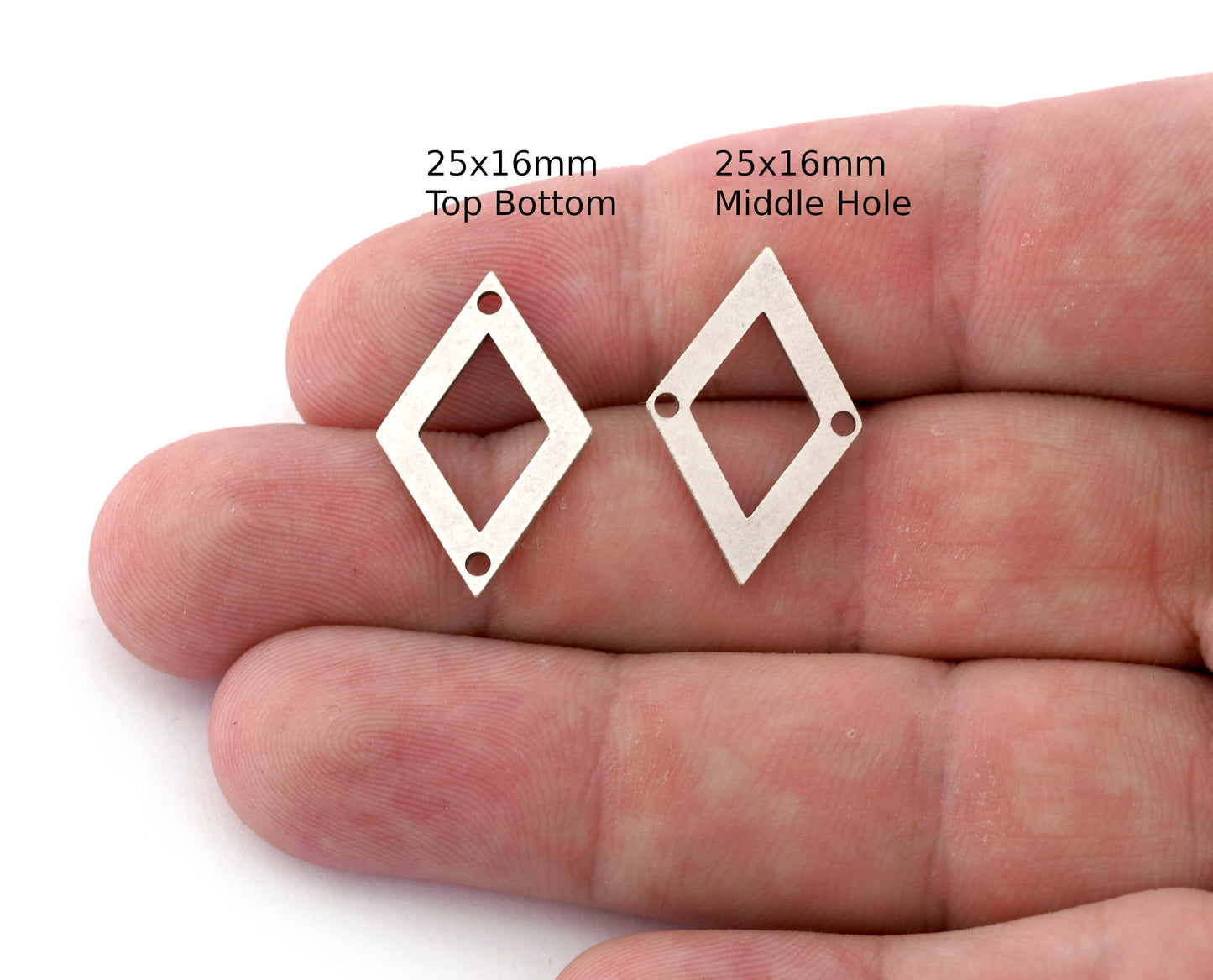 Rhombus Shape Charms, Connector, Earring Charms, Antique Silver plated brass 25x16mm thickness 0.8mm 5529 as