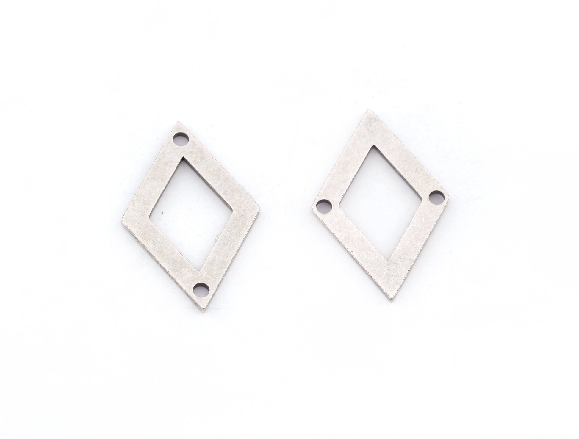 Rhombus Shape Charms, Connector, Earring Charms, Antique Silver plated brass 25x16mm thickness 0.8mm 5529 as