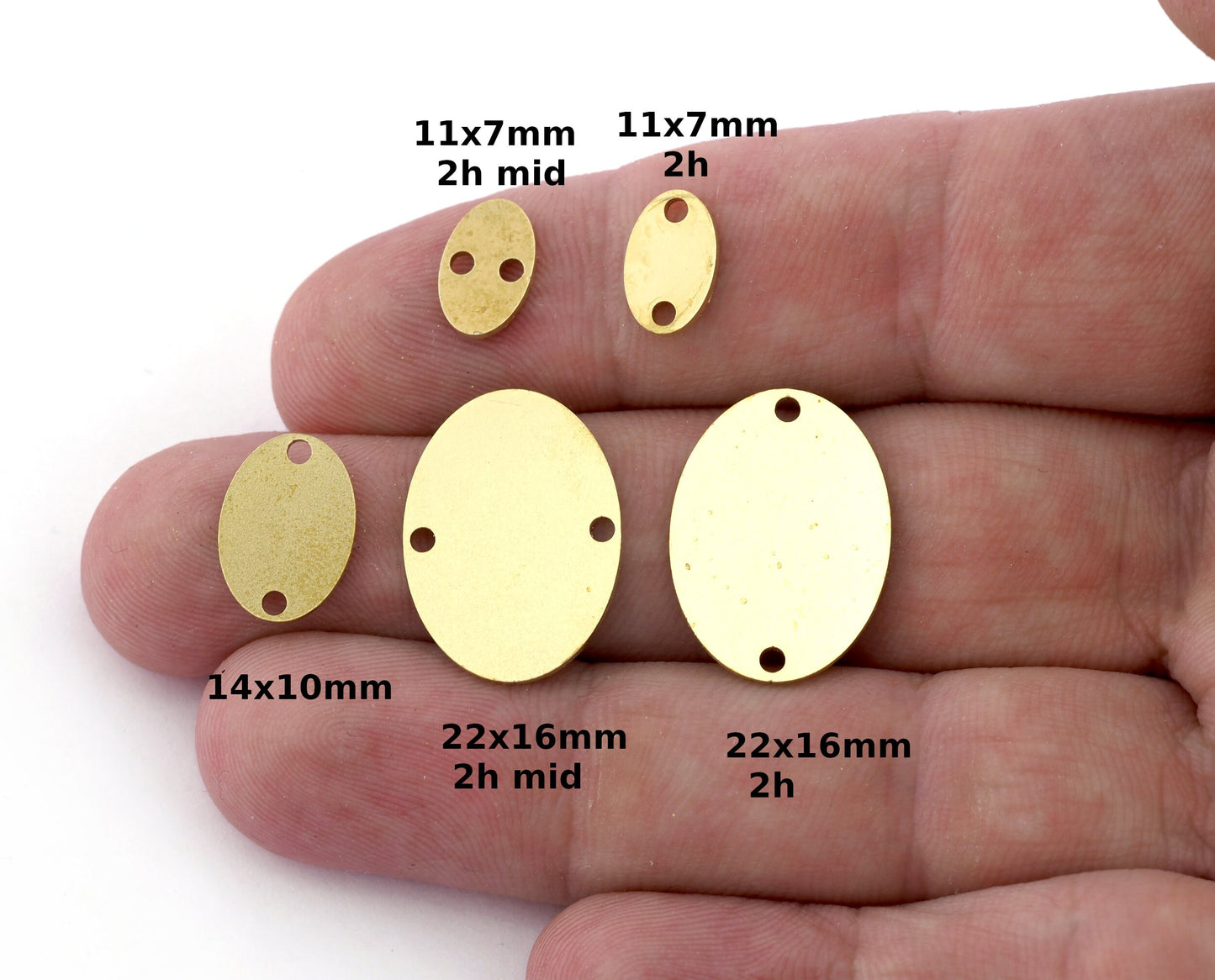 Oval Shape Charms, Connector, Earring Charms, Raw brass 11x7 14x10 22x6 mm thickness 0.8mm 5521