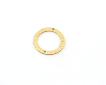 Circle Connector Spacer, Findings, Earring Findings, Raw Brass 22mm Circle tag two 2 hole (0,8mm),Findings 5520 R