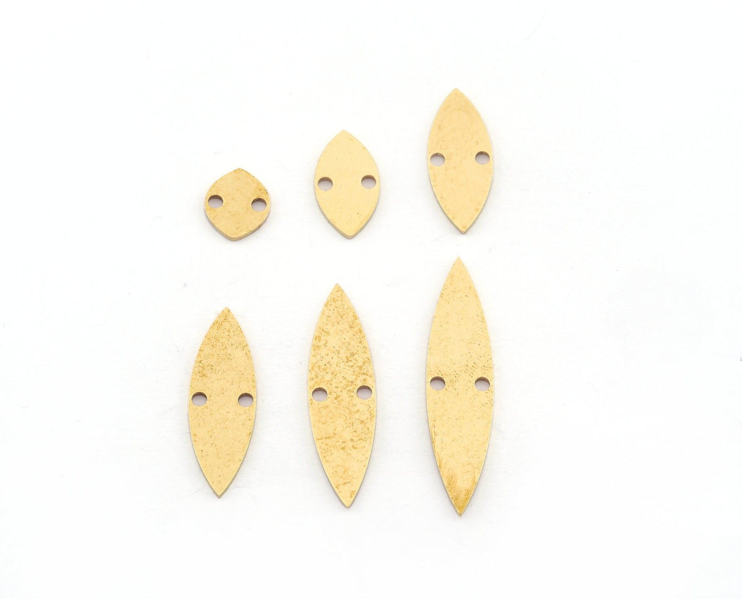 Marquise Shape Charms, Connector, Earring Charms, Raw brass 10x8, 15x8, 20x8, 25x8, 30x8, 35x8mm thickness 0.8mm 5519 R