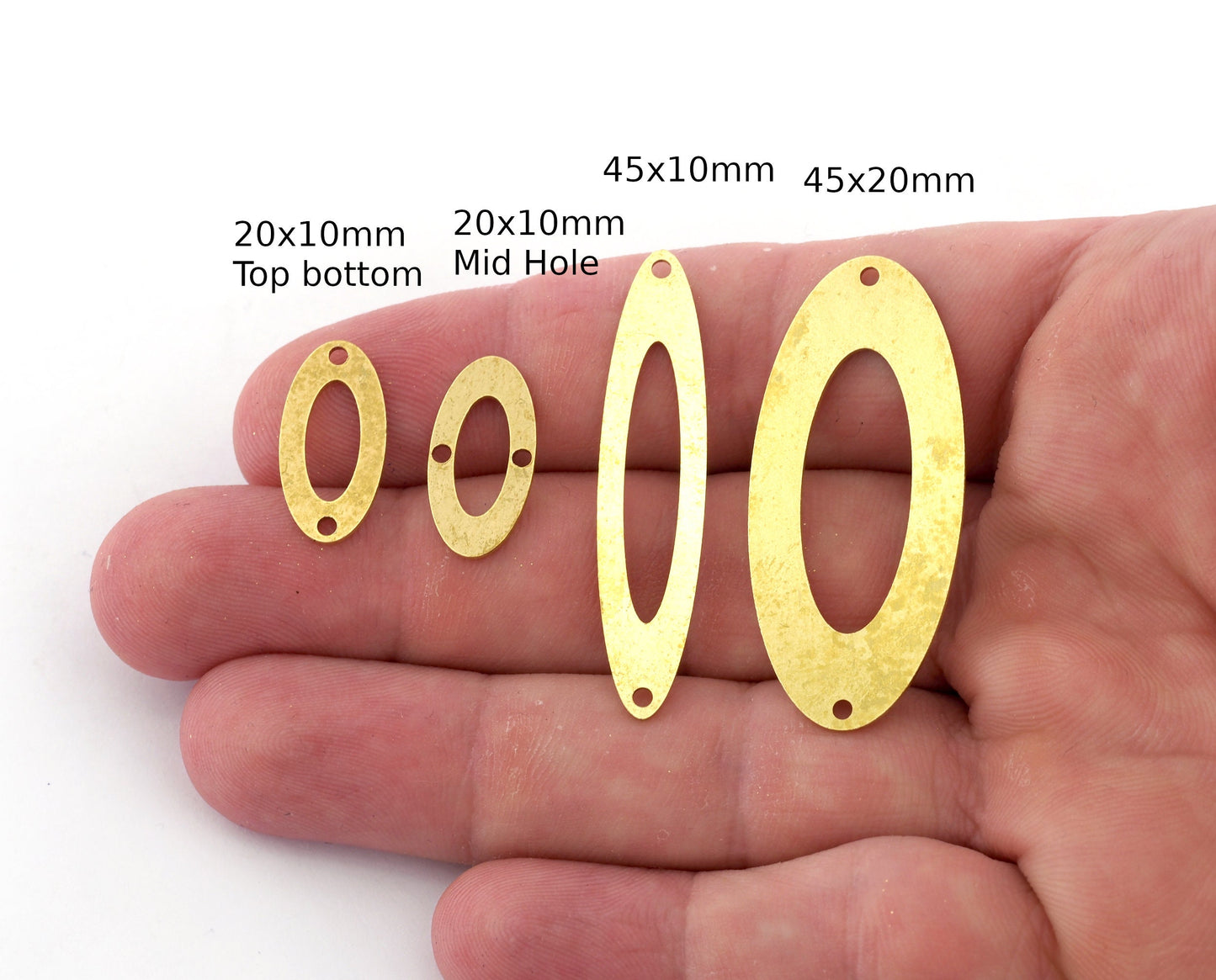 Oval Shape Charms, Connector, Earring Charms, Raw brass 20x10mm 45x10mm 45x20mm thickness 0.8mm 5531