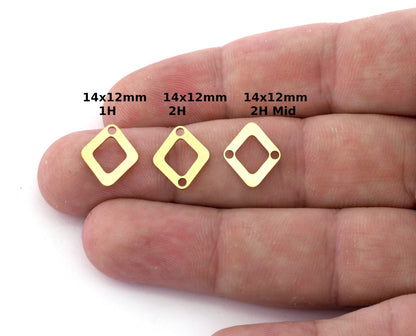 Marquise, Charms, Connector, Earring Charms, Raw brass 14x12 mm thickness 0.8mm 5534