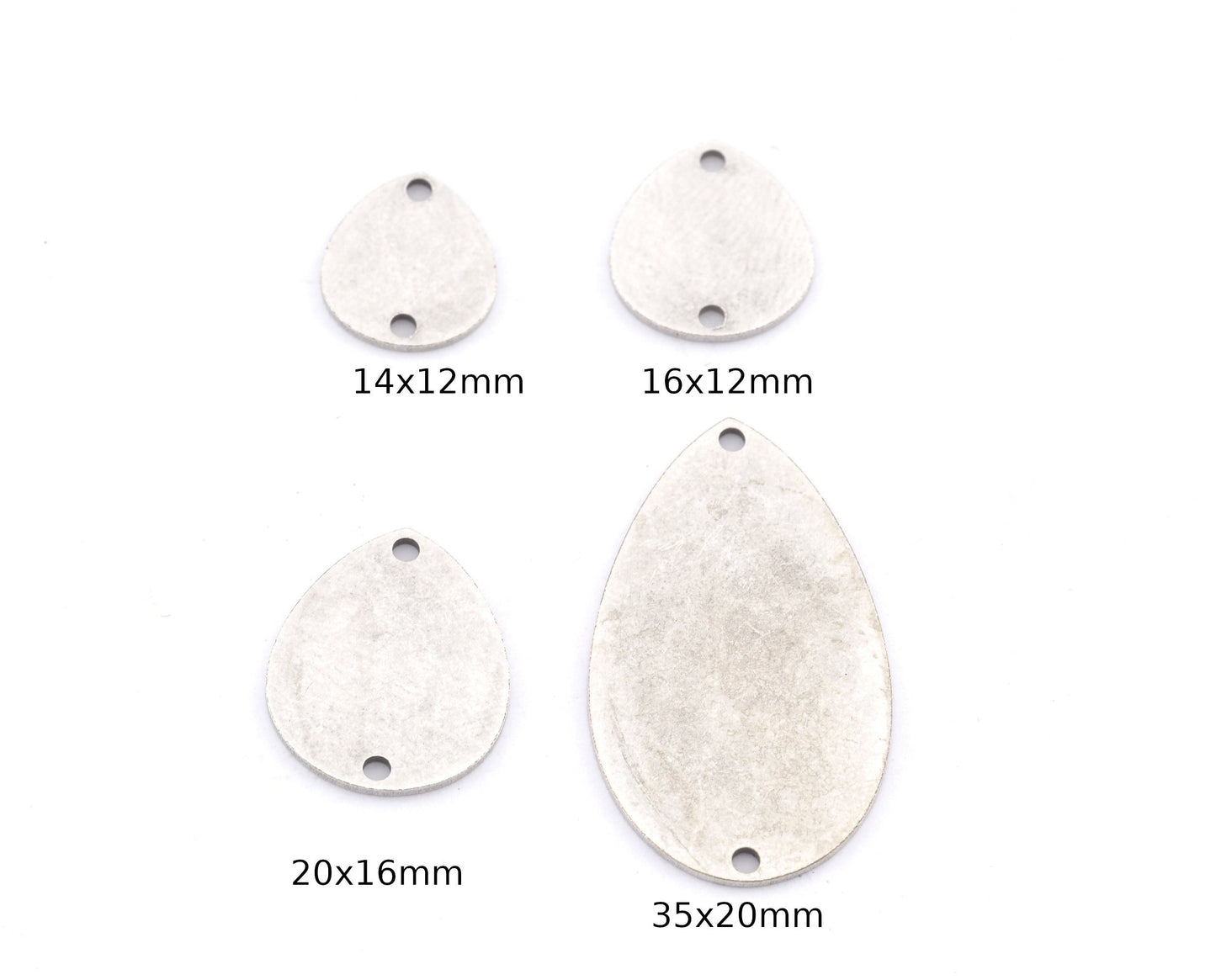 Drop Shape Charms, Connector, Earring Charms, Antique Silver plated brass 14x12mm 16x14mm 20x16mm 35x20mm thickness 0.8mm 5533 as