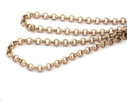Rolo Round chain, Jewelry making chain, Vintage Color Chain Brass Width: 6mm Z189