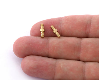 Screw 1/8 connector parts, Jewelry making parts both side 1/8 thread 5538 -02
