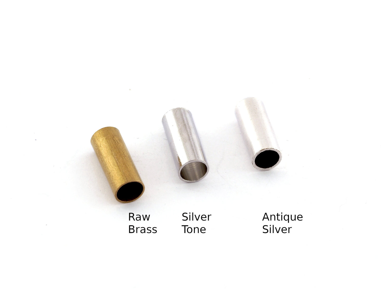 Cylinder brass tube Raw Brass, Silver tone, Antique Silver Plated 6x15 mm (hole 5mm ) spacer bead bab5 536