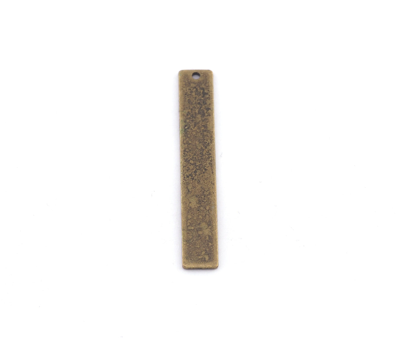 Rectangle Tag Charms, 6x40mm Antique Bronze Plated Brass (0.8mm thickness) 1 holes charms findings R455-155