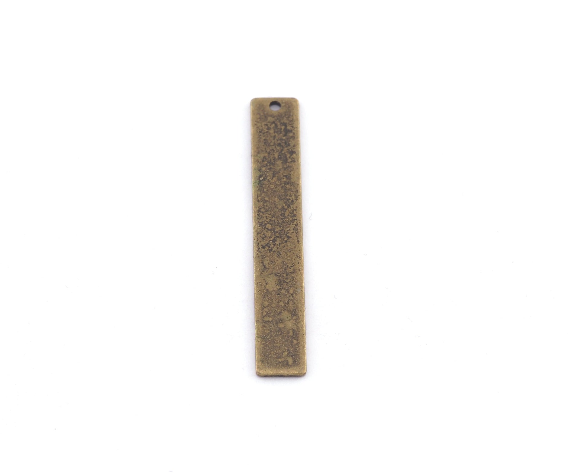 Rectangle Tag Charms, 6x40mm Antique Bronze Plated Brass (0.8mm thickness) 1 holes charms findings R455-155