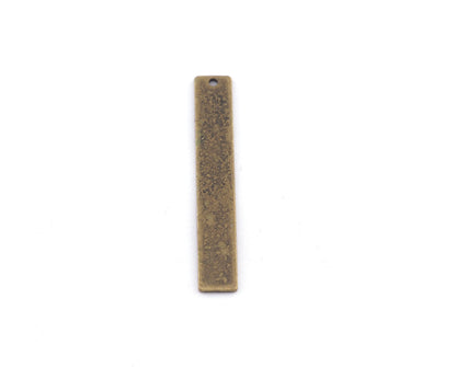 Rectangle Tag Charms, 6x40mm Antique Bronze Plated Brass (0.8mm thickness) 1 holes charms findings R455-155