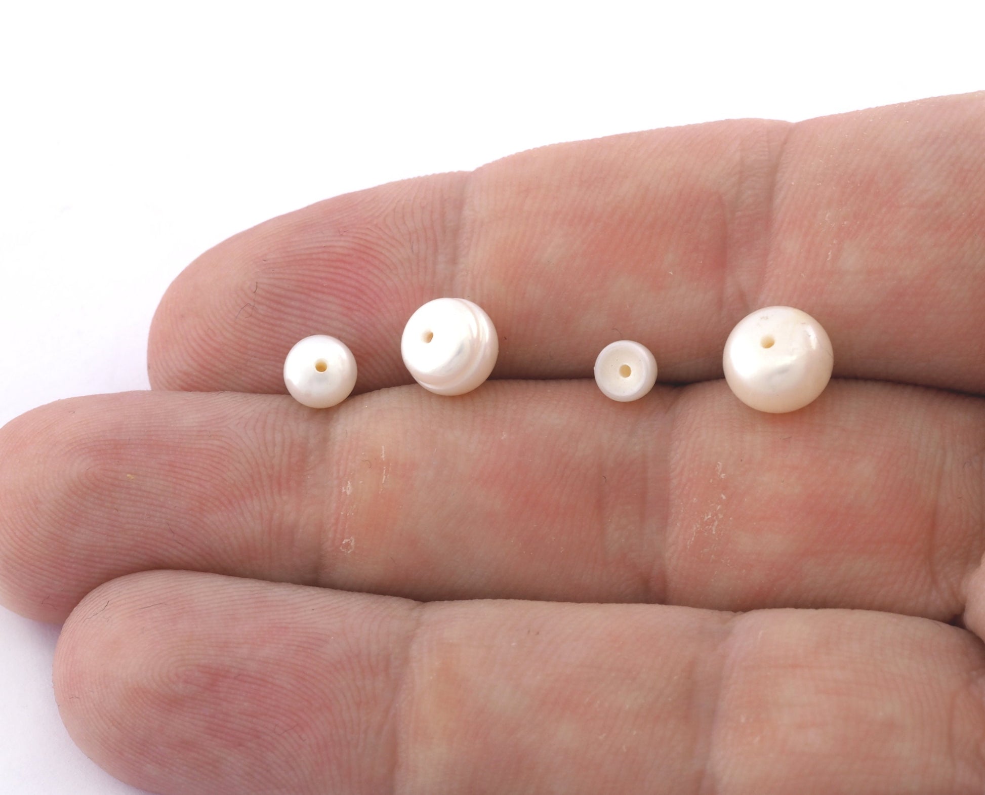 Round Pearls Flat Back Haf Drilled, 4mm 5mm 6mm 8mm 9mm 10mm Cabochon Pearl Cab177