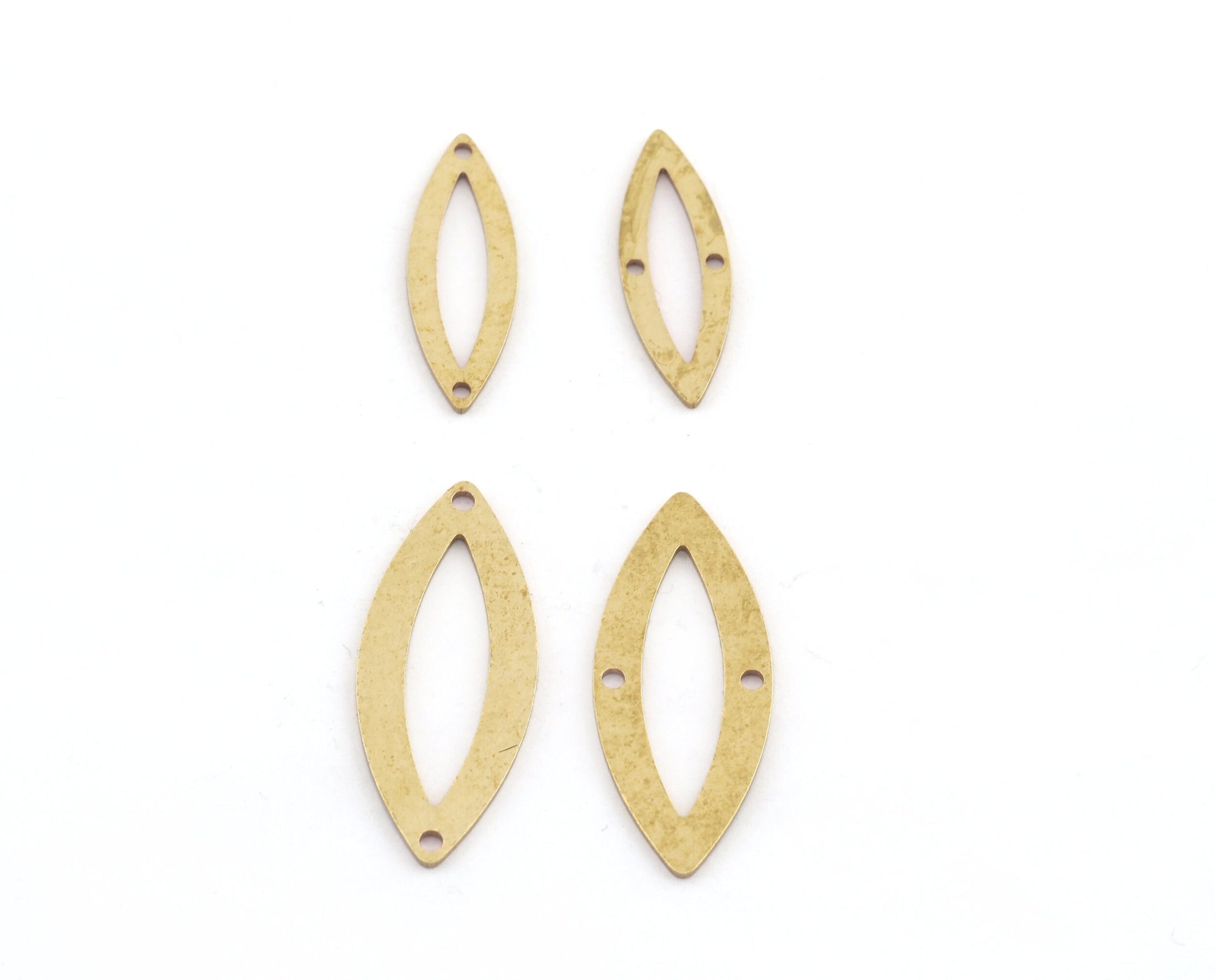 Marquise Shape Charms, Connector, Earring Charms, Raw brass 27x9mm 35x14mm thickness 0.8mm 5543 R