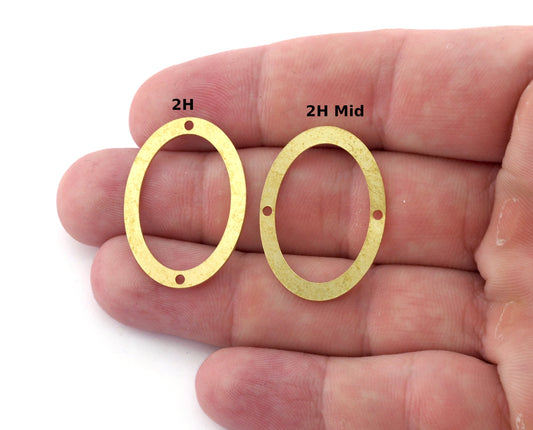 Oval Hoop Charms, Connector, Stamp Charms, Earring Charms, Raw brass 32x23mm thickness 0.8mm 5547