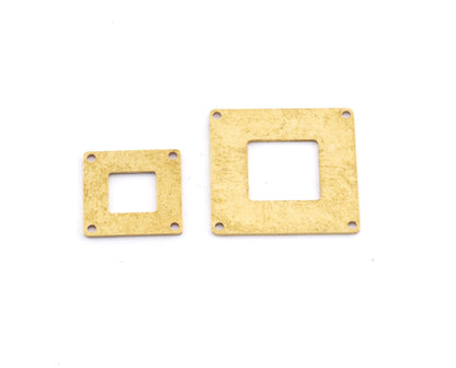 Square Charms, Connector, Middle Hole, Blank Stamp Charms, Earring Charms, Raw brass 20mm 30mm thickness 0.8mm 5550