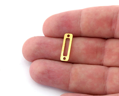 Rectangle Charms, Connector, Frame Charms, Earring Charms, Raw brass 19x6mm thickness 0.8mm 5551 -02