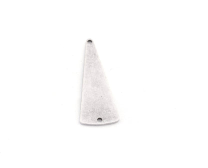 Triangle Charms, Connector, Blank Stamp Charms, Earring Charms, Antique Silver Plated brass 38x14mm thickness 0.8mm 5545 -02