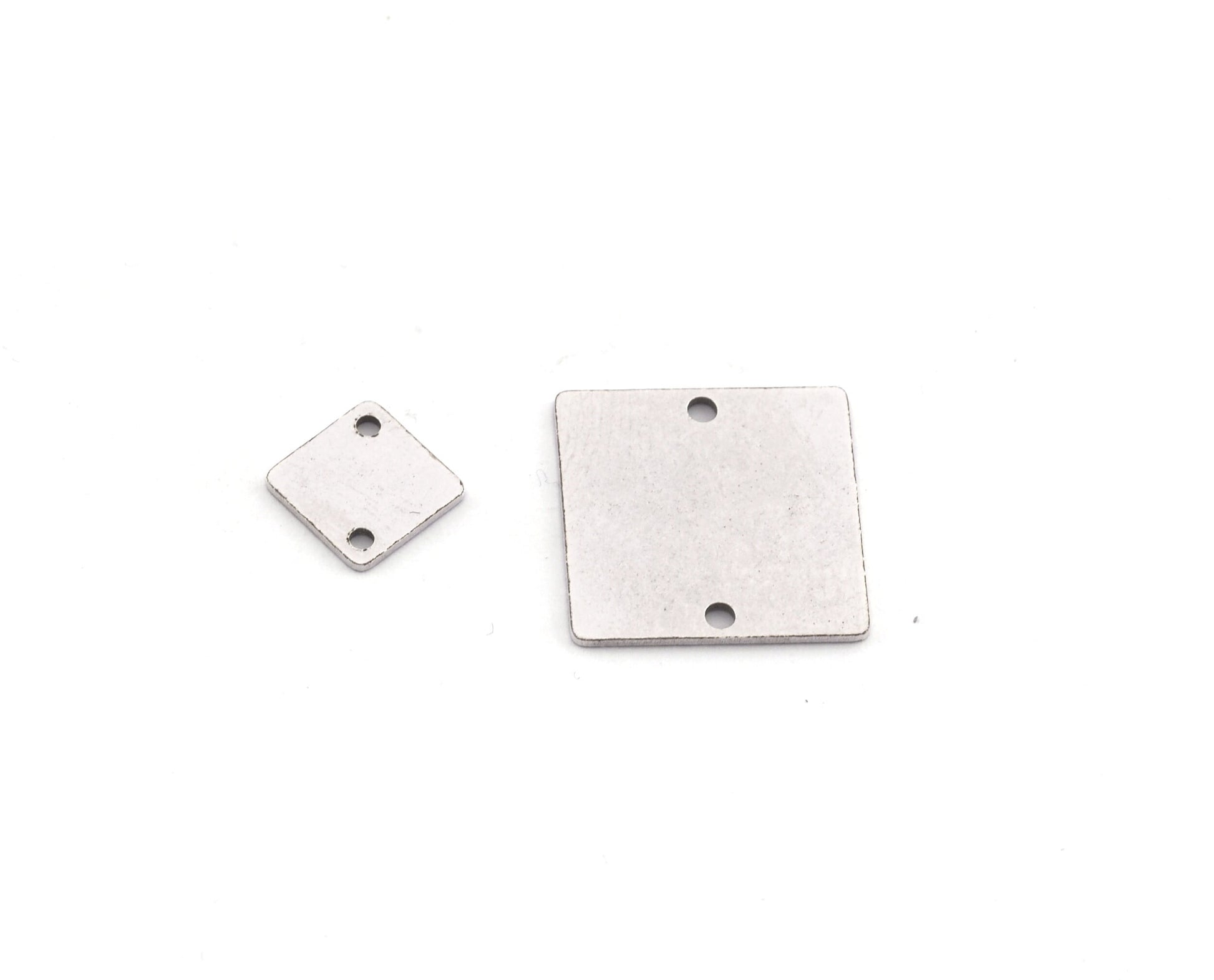 Square Charms, Connector, Blank Stamp Charms, Earring Charms, Antique Silver Plated brass 12mm 18mm thickness 0.8mm 5551 AS