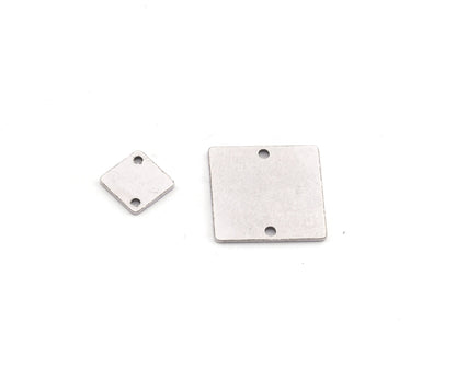 Square Charms, Connector, Blank Stamp Charms, Earring Charms, Antique Silver Plated brass 12mm 18mm thickness 0.8mm 5551 AS
