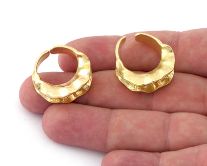 Peas pod ring,Resin Bezel Blank Adjustable Ring Raw Brass, Antique or Shiny silver and Shiny gold plated brass (7-8US inner size) OZ4240