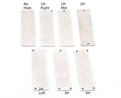 Rectangle shape stamping blank findings , 15x50x0.8mm (20 gauge) Antique silver plated brass 1208 AS