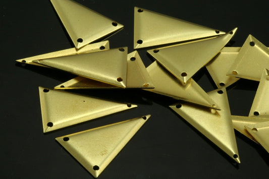 60 pcs 17x25mm raw brass triangle tag 3 hole raw brass connector charms ,raw brass findings 935R-46