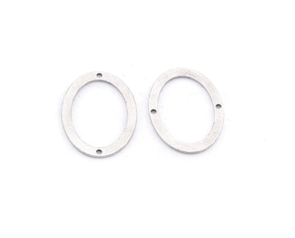 Oval Hoop Charms, Connector, Stamp Charms, Earring Charms, Antique Silver Plated brass 32x23mm thickness 0.8mm 5547 as